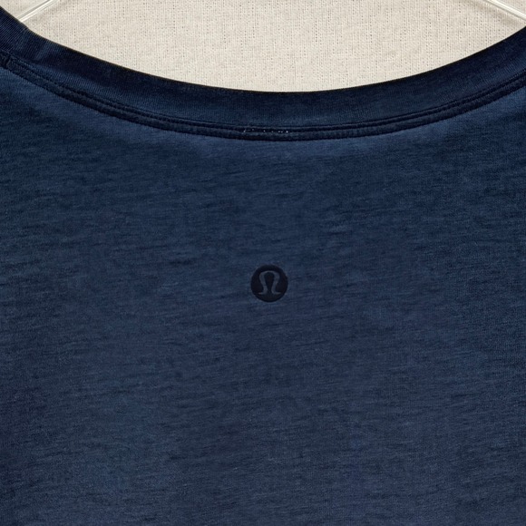 LULULEMON Cates Tee Womens 6 Blue Short Sleeve Cropped Pima Cotton T Shirt - Picture 13 of 14
